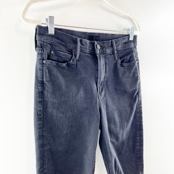 Mother The Mid Rise Dazzler Crop Ankle Jeans Not Guilty Wash Black 29 / 8 - Picture 9 of 12